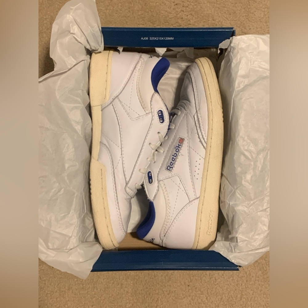 Reebok White and Blue Sneakers